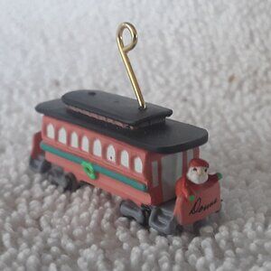 Hallmark Miniature Ornament- Sant'a Streetcar, 1990